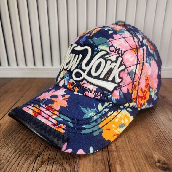Robin Ruth New York City Quilted Floral Snapback Hat Cap Colorful Flower Fashion - Picture 1 of 10
